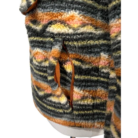 Billabong Sherpa Fleece Pullover A/Div Switchback Aztec 1/4 Snap Mock Neck Sz S - Picture 8 of 15